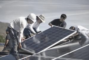 Men Installing a Solar Panel